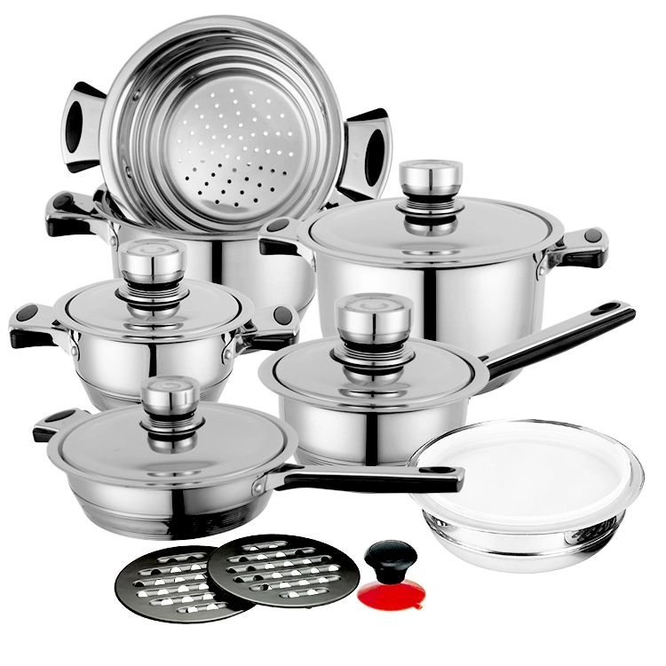 Stainless Steel Induction Pot with Glass Lid Cooking Soup Pot