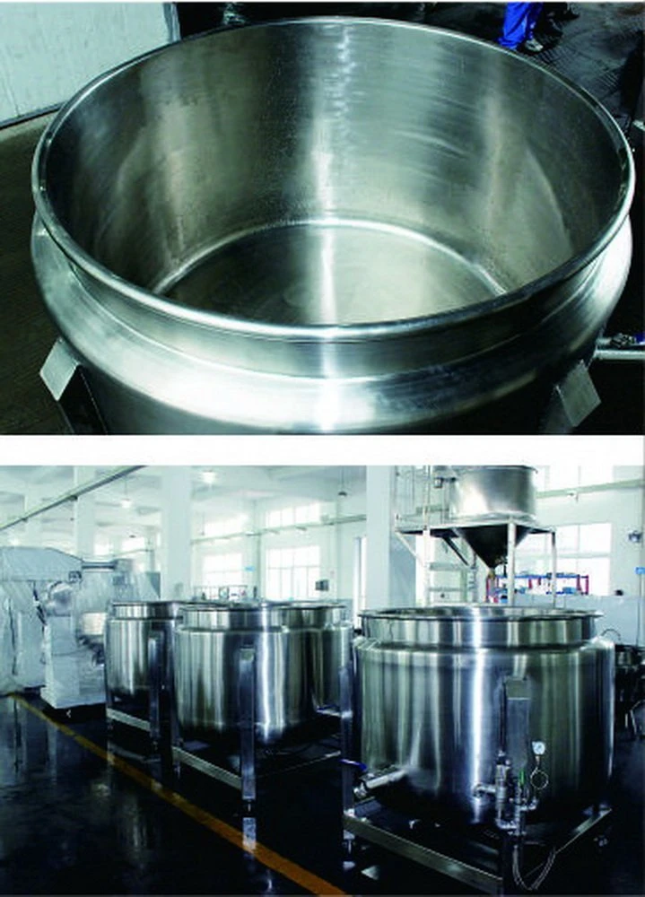 Industrial Steam Heated Jacketed Cooking Pot Bottom Discharge Tank for Restaurant 500L