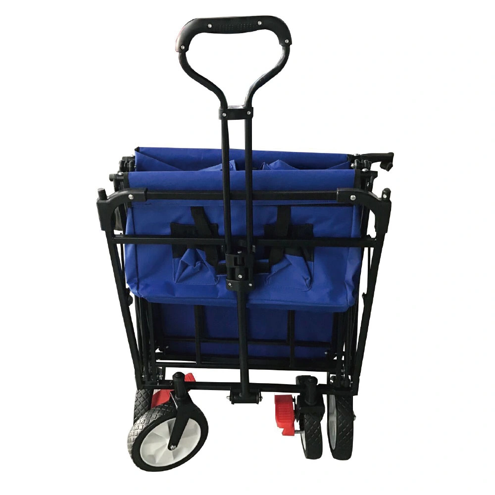 Collapsible Folding Wagon Outdoor Garden Cart with Adjustable Push and Pull Handles