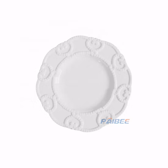 Paibee Cross Road Vintage Vaisselle Céramique Noir et Blanc Fine Bone China Assiettes Ensembles