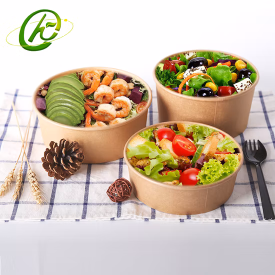 Bol en papier jetable avec logo personnalisé pour saladier