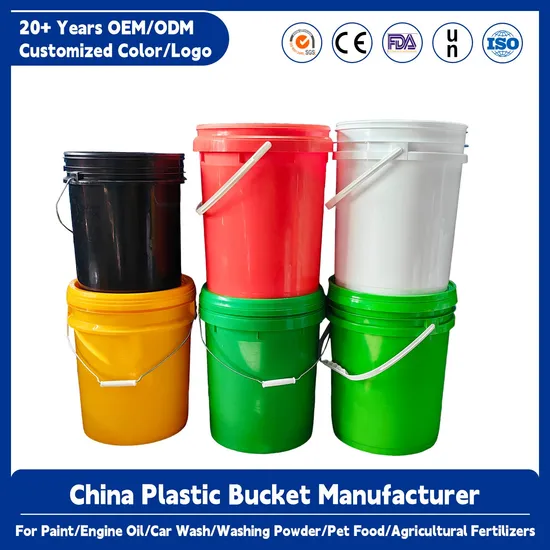 Boîte polyvalente Seau de peinture en plastique personnalisé 20L Seaux en plastique carrés